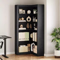 Corner Bookshelf, 71.8 Farmhouse Corner Bookcase, L-Shaped Bookshelf Large Bookcase, 5 Tier Display Shelf Heavy Duty Bookcases for Home