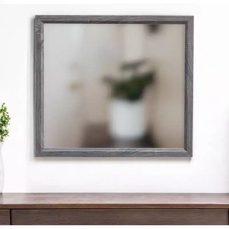 HomeRoots 35 Specchio decorativo con cornice in legno grigio scuro