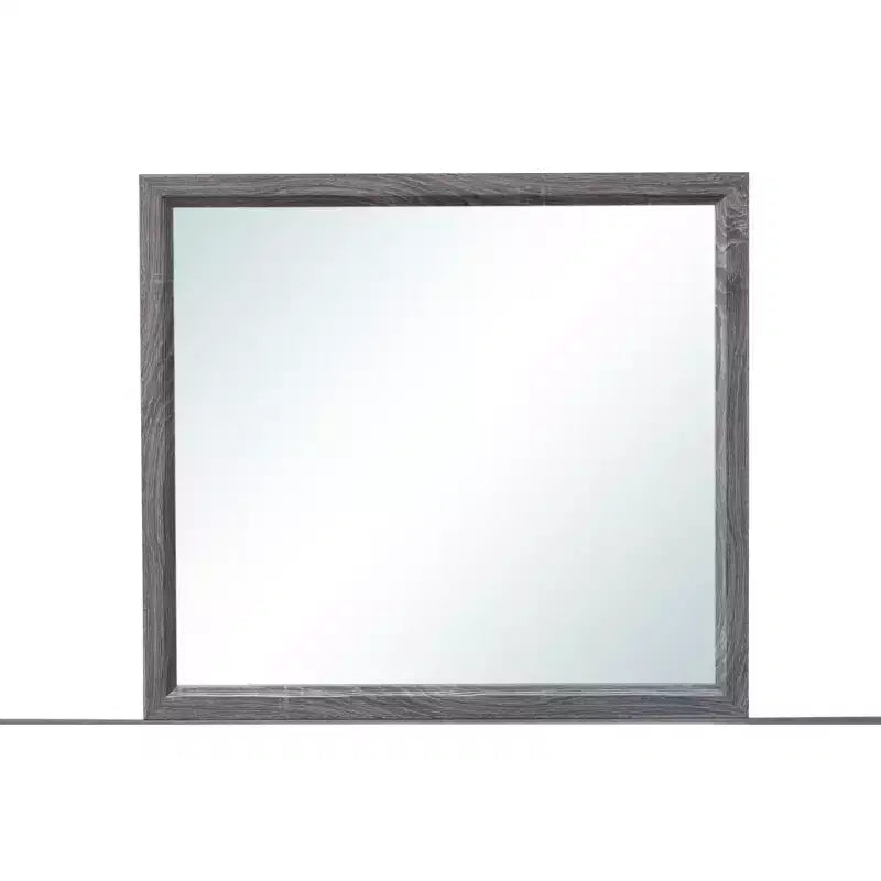 HomeRoots 35 Specchio decorativo con cornice in legno grigio scuro
