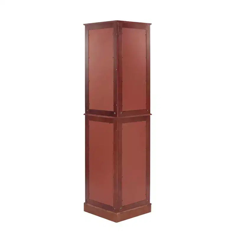 Okak Corner Curio Cabinet, Vetrina con 4 Ante e Ripiani Regolabili in Vetro Temperato, Mobile per Soggiorno