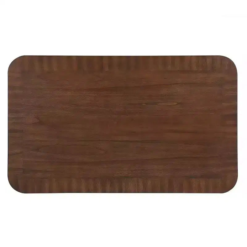 Tavolino da Caffè Hostack 41.5 in Legno con Gambe in Legno Massello e Ripiano Aperto per il Soggiorno, Espresso