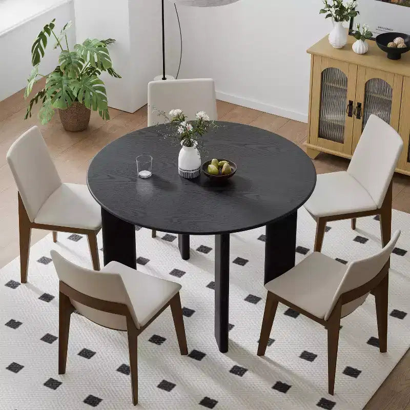 Tavolo da pranzo rotondo in legno MAYEERTY 45 per 4 persone, tavolo da cucina e sala da pranzo moderno in stile rustico