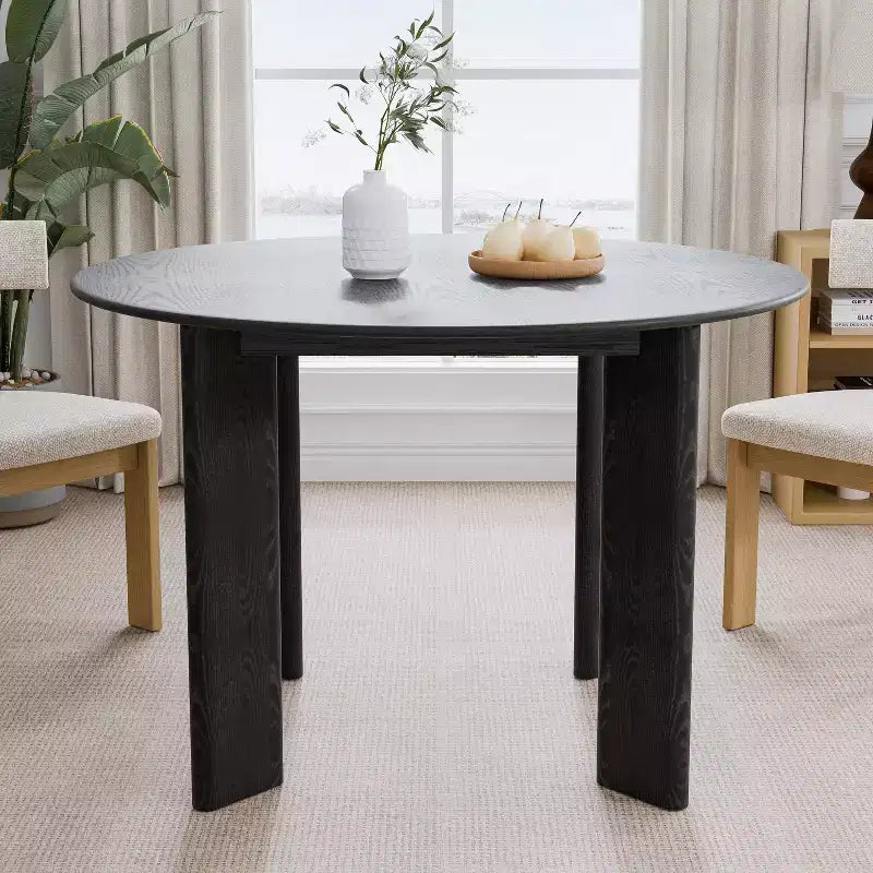 Tavolo da pranzo rotondo in legno MAYEERTY 45 per 4 persone, tavolo da cucina e sala da pranzo moderno in stile rustico