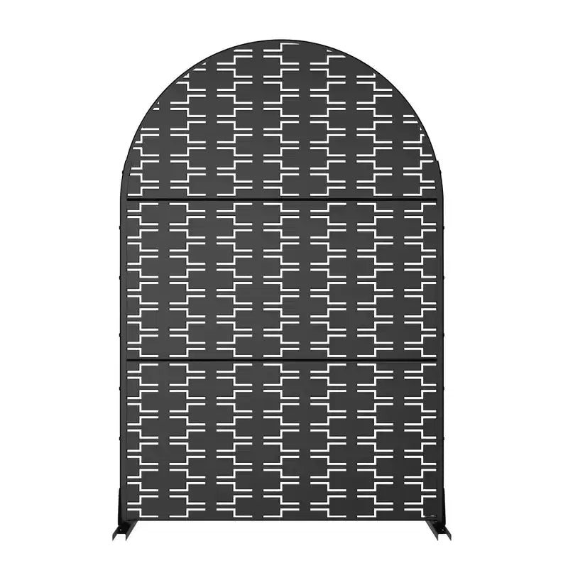 MAYEERTY Parete Divisoria Mattone 01 Nero Arco Lamiera Zincata 72x47x16in Set 3 Pezzi