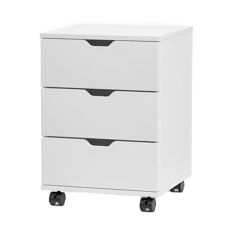 MAYEERTY Schedario Verticale a 3 Cassetti in Legno - Con Ruote, Non Assemblato per Ufficio Domestico (Nero)