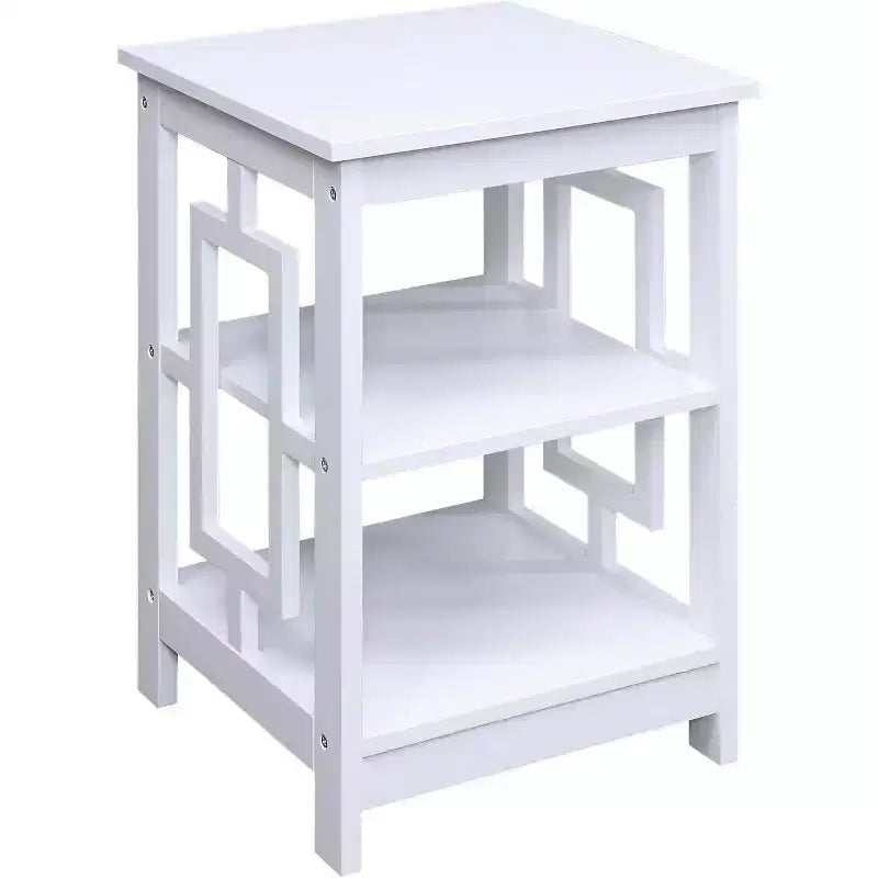 Tavolino HomeStock Belmont con ampia superficie e due ripiani aperti, design a telaio simmetrico, tavolino accentato in MDF per uso domestico