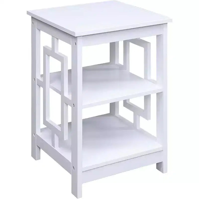 Tavolino HomeStock Belmont con ampia superficie e due ripiani aperti, design a telaio simmetrico, tavolino accentato in MDF per uso domestico