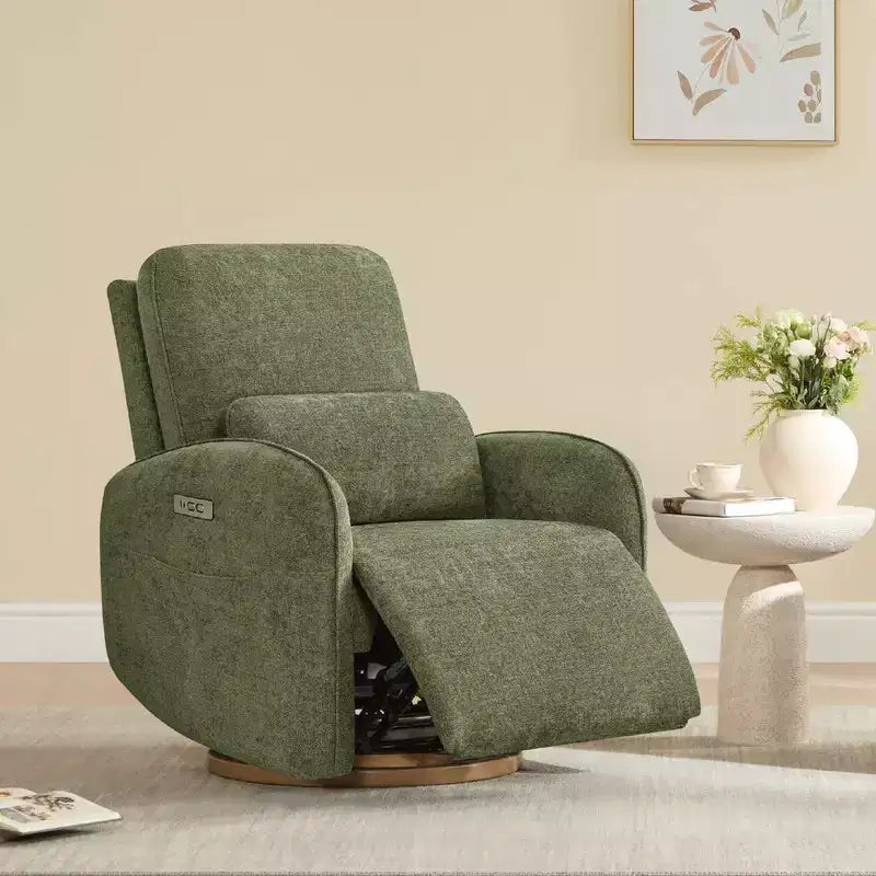 Sedia Reclinabile Girevole Elettrica per Nursery Spruce & Spring con Cuscino Lombare