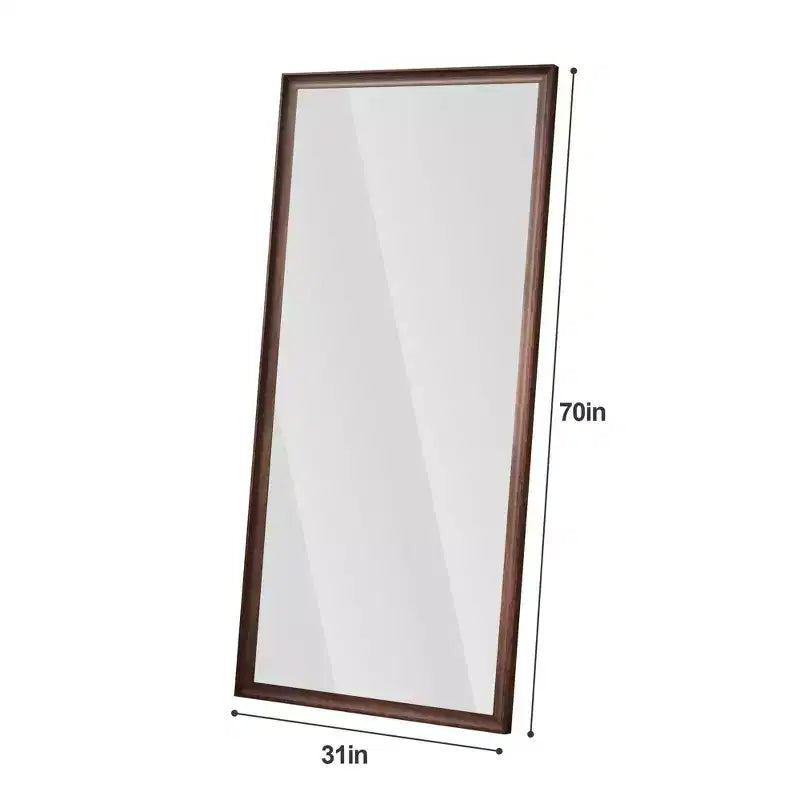 Specchio Okak a figura intera elegante 70*32 pollici con cornice in legno, specchio da terra da 5 mm con foro per appendere, specchio da parete per soggiorno, camerino