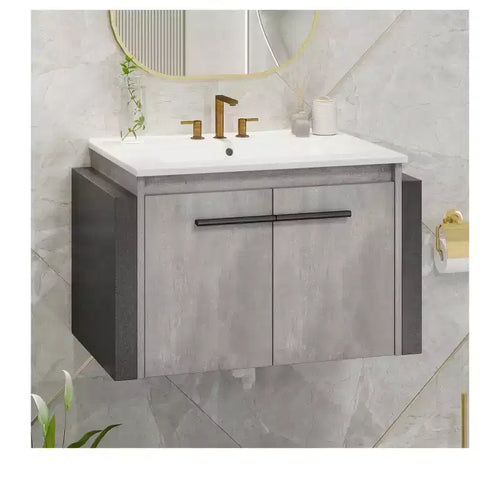 24 in Bathroom Vanity Ceramic Basin Cabinet With Sink Combo Wall Mounted Modern Vanity Bathroom Storage Cabinet Modern Storage Cabinet
