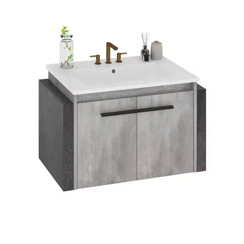 Mobile bagno da 60 cm con lavabo in ceramica e mobiletto a parete, mobiletto da bagno moderno, mobiletto contenitore moderno