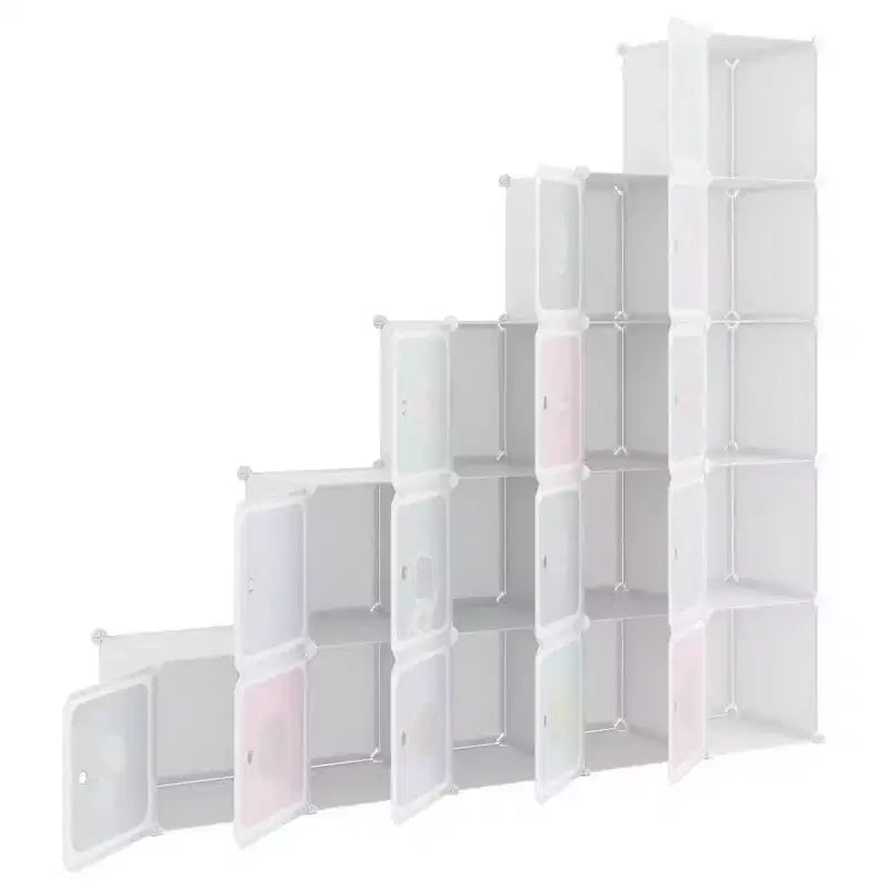 vidaXL Mobile contenitore a cubo per bambini con organizer a 15 cubi libreria bianco PP - Bianco 61 60.6