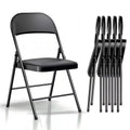 SUGIFT 6 Pack Folding Chairs Fabric Cover Padded Folding Chair with Durable Steel Frame