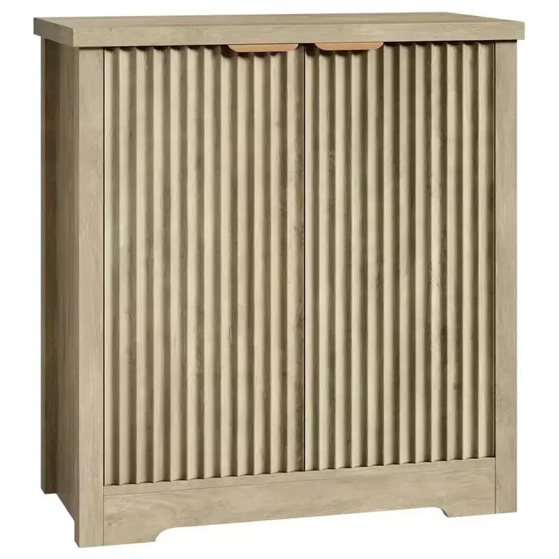 Credenza a Incasso con Contenitore, Credenza Contemporanea con 2 Ante e Ripiani Regolabili, Mobile TV, Armadietto Contenitore Mid-Century per Ingresso