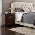 Homy Casa Nightstand, Espresso  Traditional 2-Drawer Wooden Bedside Table with Antique Handles