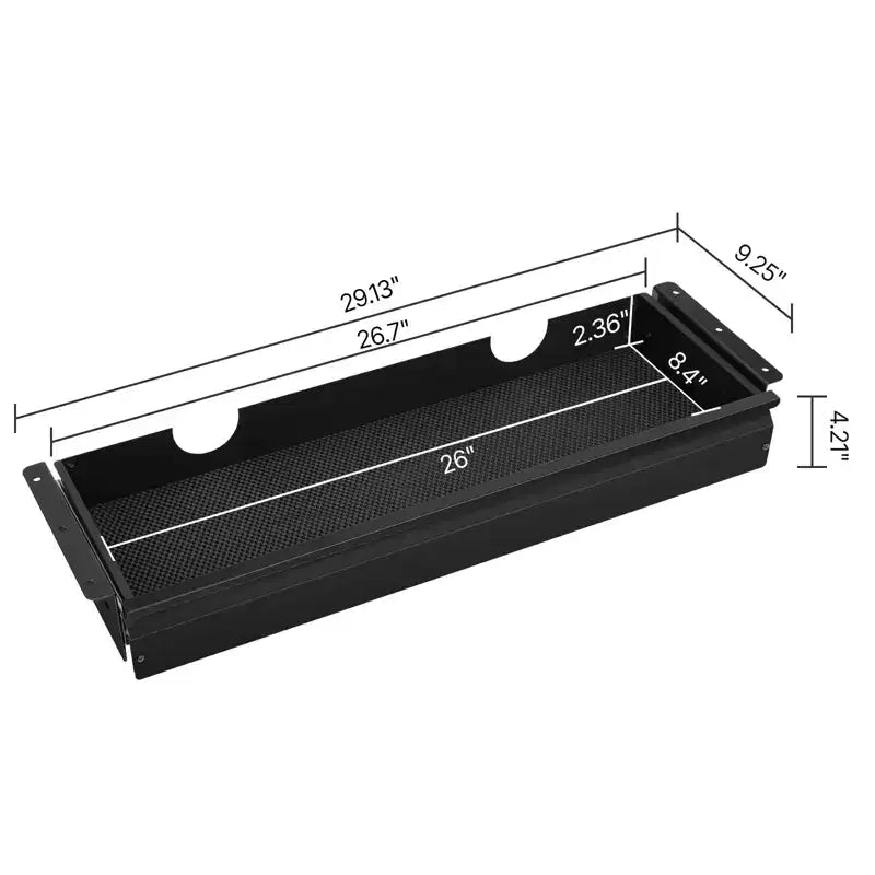 VEVOR Cassetto Sottoscrivania Estraibile Largo 66 cm, Attacco Cassetto a Scomparsa Sotto la Scrivania, Organizzatore Nascosto per Desktop, 73,7x22,9x10,2 cm, Nero