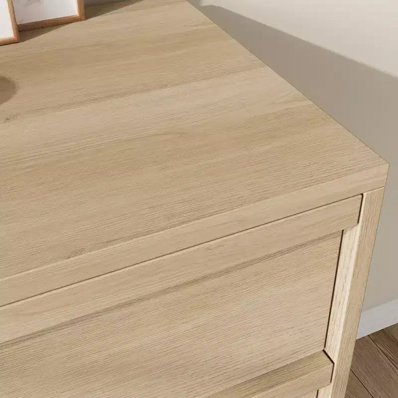 Comò a 8 cassetti per camera da letto, 54 pollici di larghezza, rovere naturale, comò a 8 cassetti con ampio spazio di archiviazione, organizer in legno per soggiorno, cameretta, ingresso