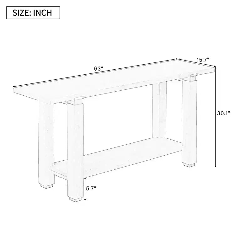 Okak 63IN Consolle Stretta Moderna, Tavolo da Ingresso con Inserti Metallici e Ripiano Aperto, Tavolo d'Appoggio per Soggiorno, Corridoio, Nero