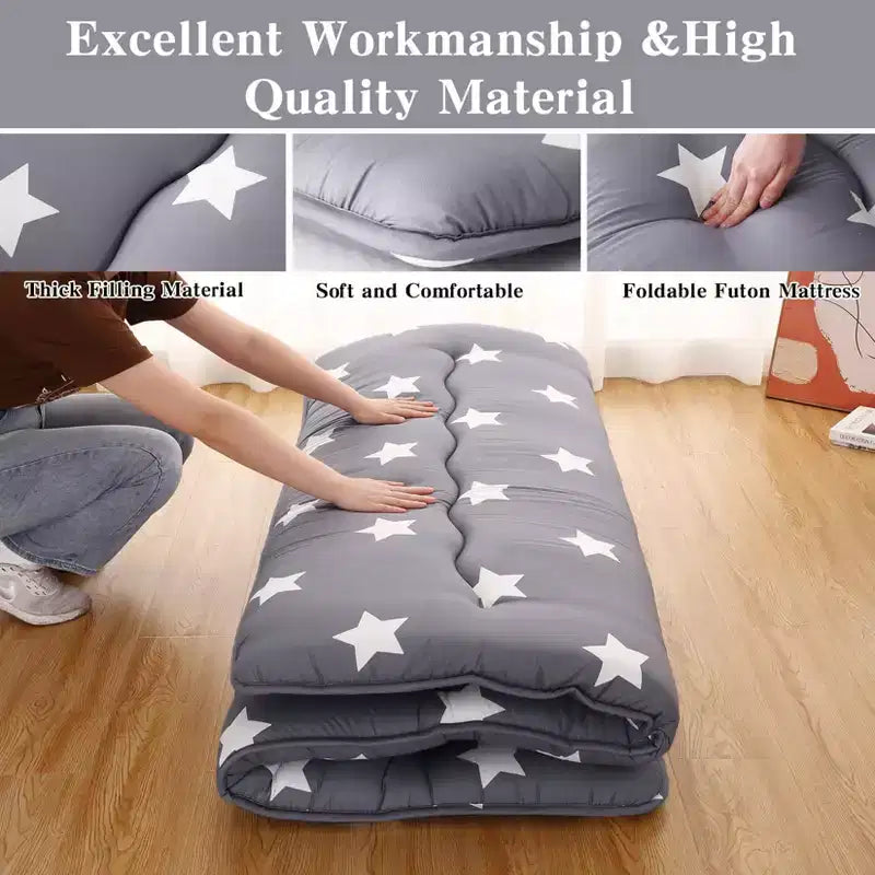 GustoWave Materasso Futon Giapponese da Pavimento, Tatami Tappetino da Campeggio Portatile Materassino per Bambini, Materasso Pieghevole Arrotolabile