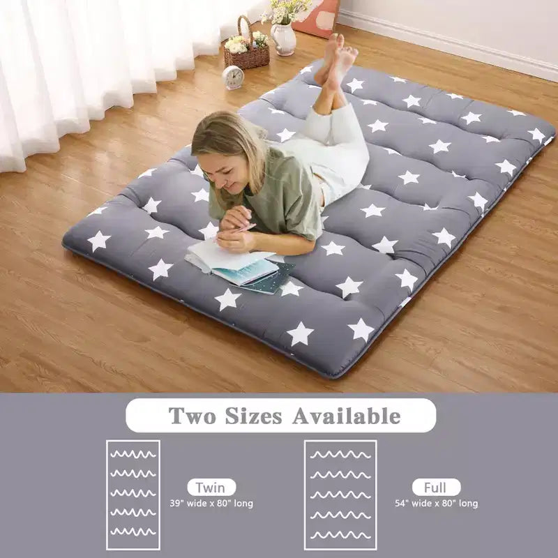 GustoWave Materasso Futon Giapponese da Pavimento, Tatami Tappetino da Campeggio Portatile Materassino per Bambini, Materasso Pieghevole Arrotolabile