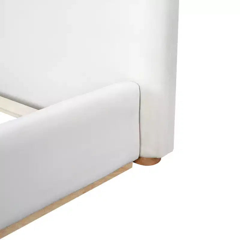 Elegante Struttura Letto Imbottita in Velluto, Letto a Piattaforma Queen/King Size per Camera da Letto, Bianco - ModernLuxe