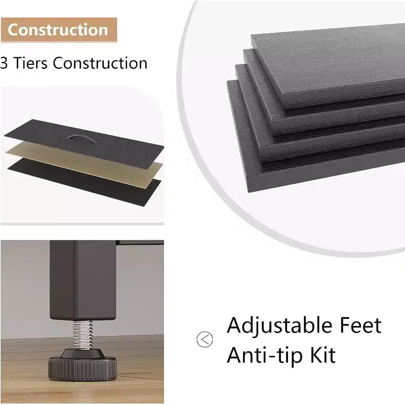Cassettiera in tessuto a 10 cassetti per camera da letto, piano in legno, struttura in acciaio, comò moderno, cassettiera leggera con contenitori in tessuto per soggiorno, corridoio