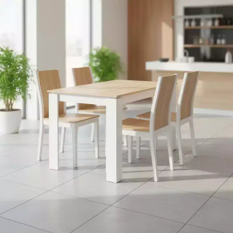 FurnitureR Tavolo da Pranzo Rettangolare per 2-4 Persone, Tavolo da Cucina e Sala da Pranzo con Struttura in Legno, per Piccoli Spazi, Appartamento, Ufficio, Rovere