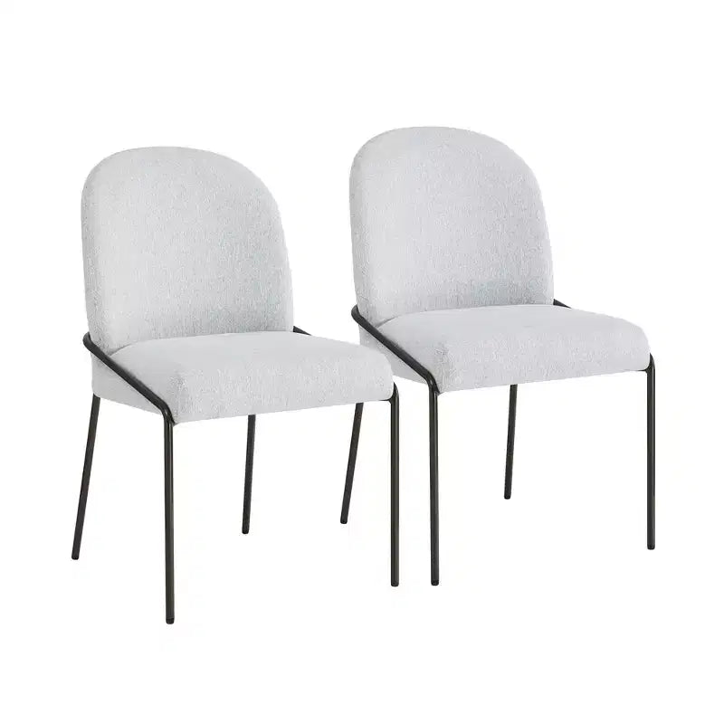 Sedia da Pranzo Moderna Christopher Knight Home Aiken in Poliestere con Telaio in Ferro (Set di 2)