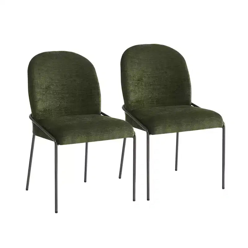 Sedia da Pranzo Moderna Christopher Knight Home Aiken in Poliestere con Telaio in Ferro (Set di 2)