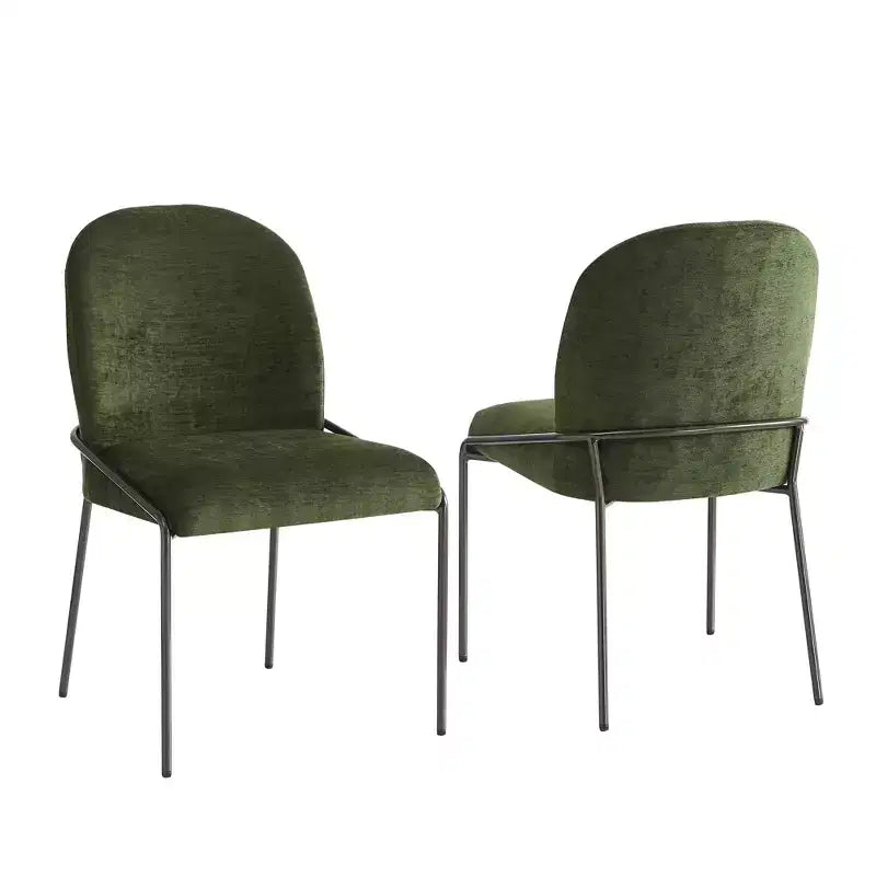 Sedia da Pranzo Moderna Christopher Knight Home Aiken in Poliestere con Telaio in Ferro (Set di 2)