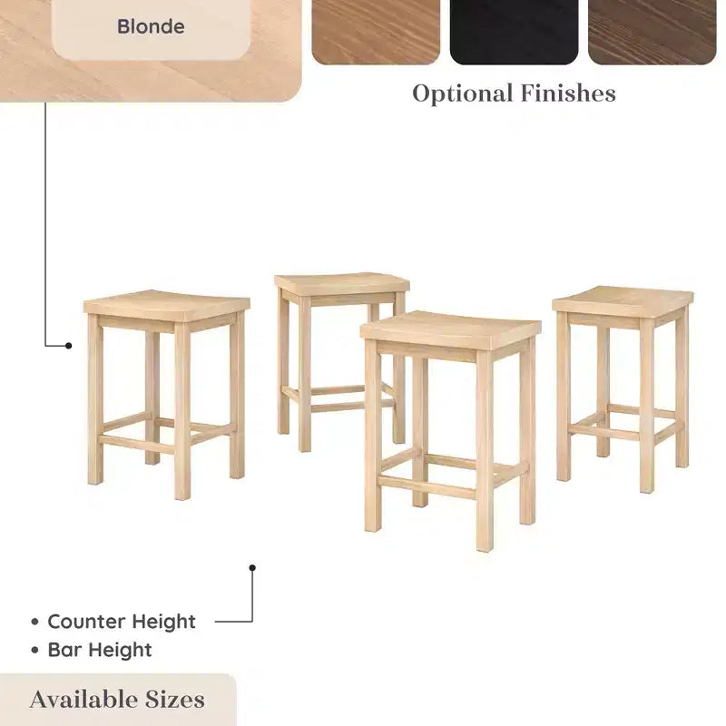 Sgabello altezza bancone, (60 cm) - Confezione da 4