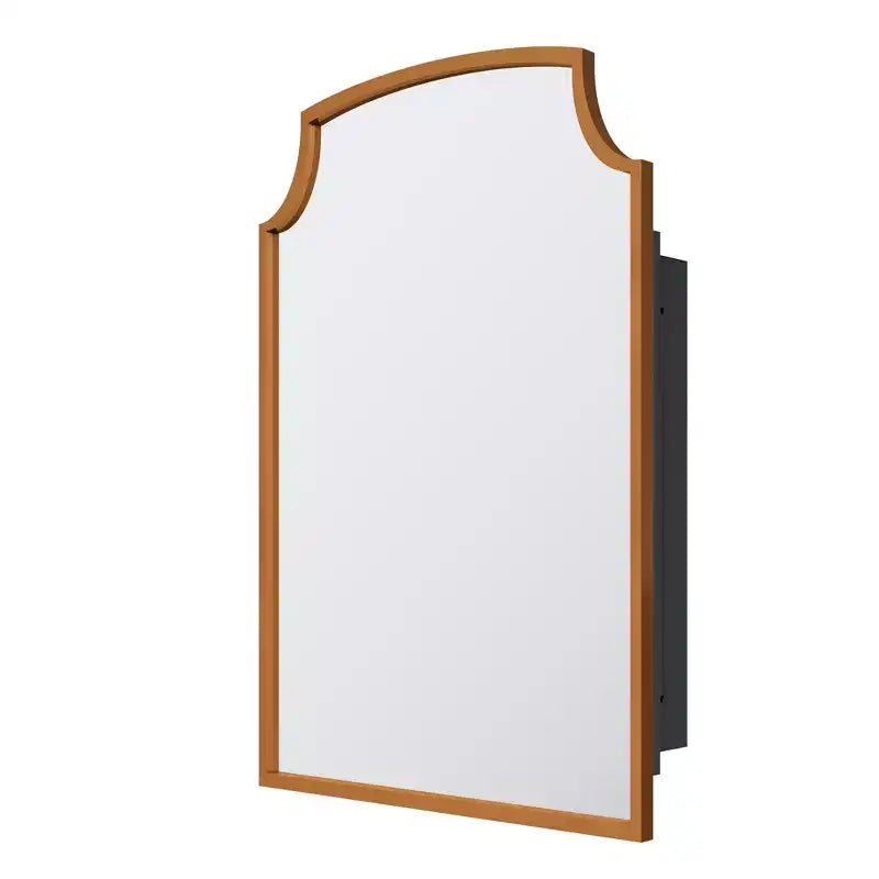 PexFix Armadietto per medicinali da bagno a specchio da 76 cm H x 50 cm L, stile rustico, dorato, mobiletto a muro con 3 ripiani, organizer per il bagno