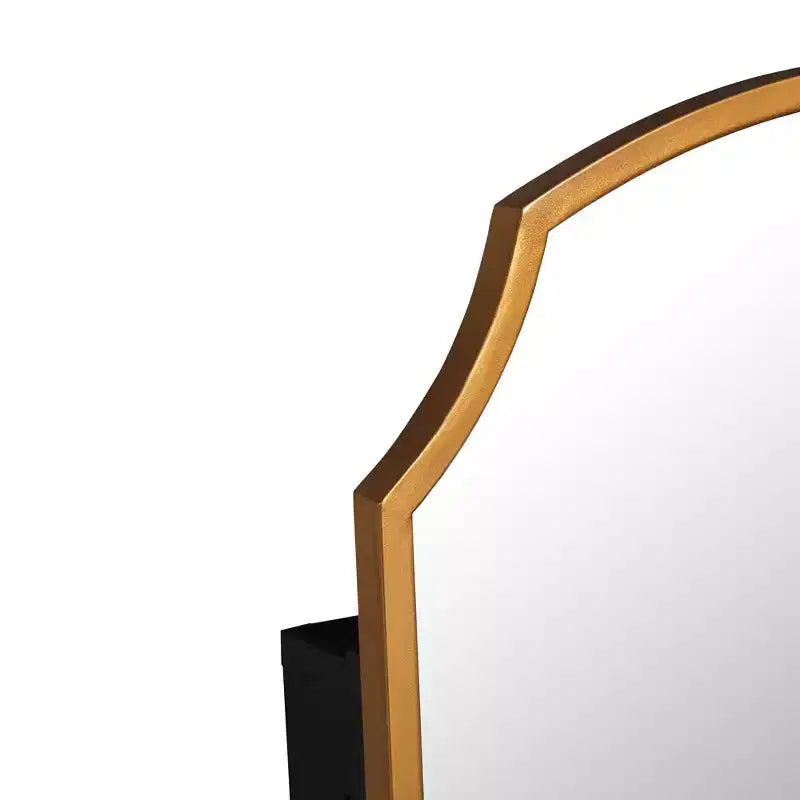 PexFix Armadietto per medicinali da bagno a specchio da 76 cm H x 50 cm L, stile rustico, dorato, mobiletto a muro con 3 ripiani, organizer per il bagno