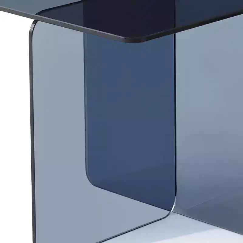 HomeRoots Tavolino con gambe incrociate quadrate in vetro nero fumé da 16 pollici