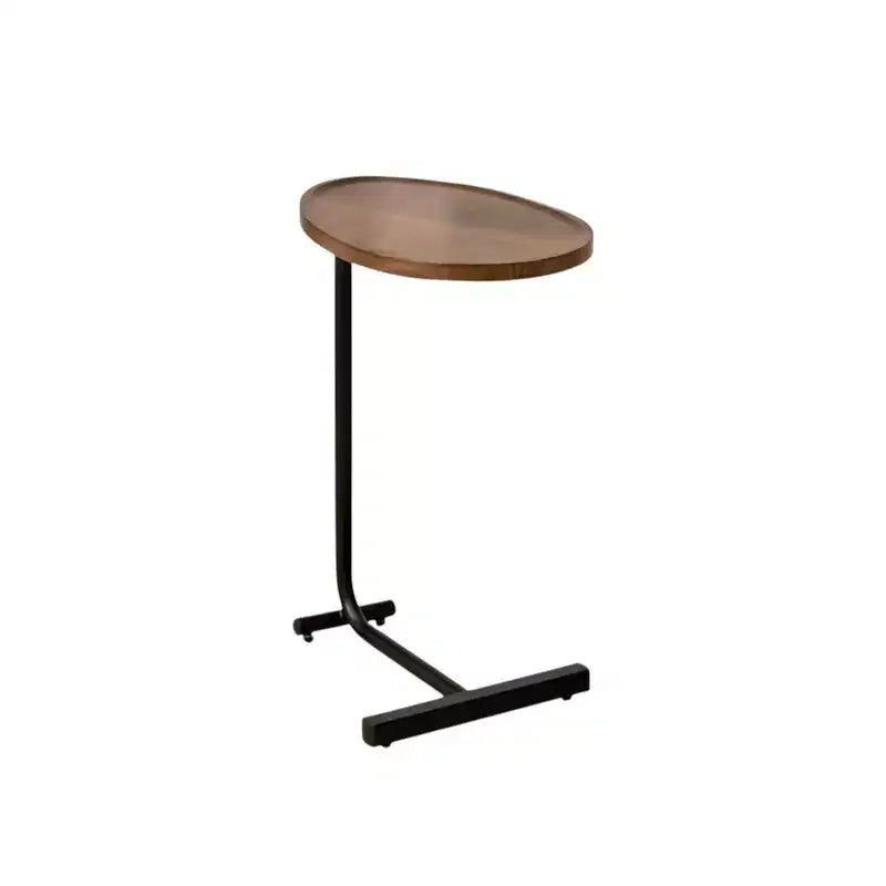 Set di due tavolini ovali HomeRoots in legno e metallo marrone e nero