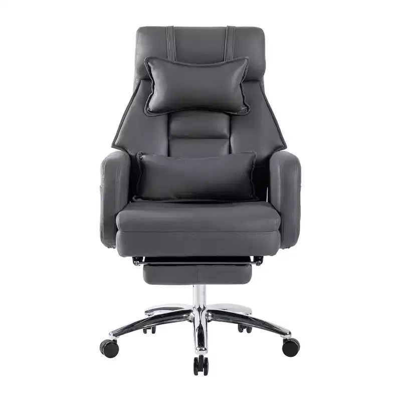 Sedia Girevole Ergonomica da Ufficio, Sedia da Ufficio con Schienale Alto in Pelle Tecnologica con Supporto Lombare e Poggiatesta, Sedia da Computer Reclinabile