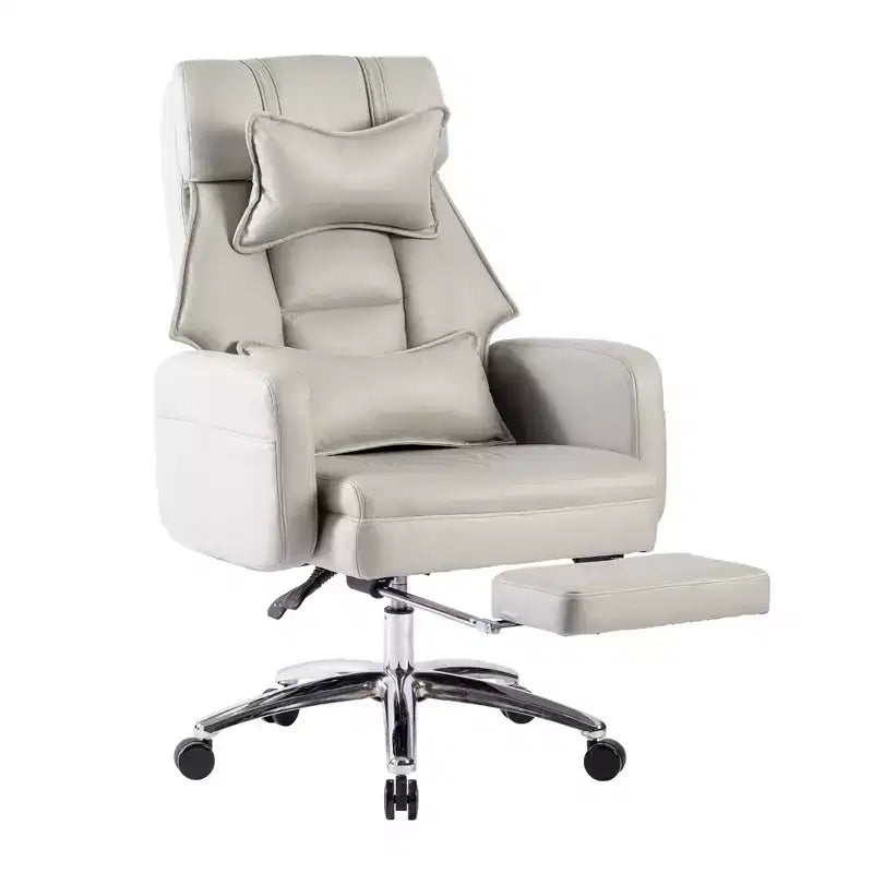 Sedia Girevole Ergonomica da Ufficio, Sedia da Ufficio con Schienale Alto in Pelle Tecnologica con Supporto Lombare e Poggiatesta, Sedia da Computer Reclinabile
