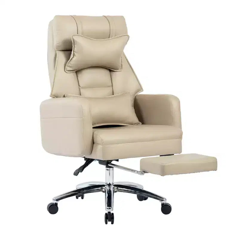 Sedia Girevole Ergonomica da Ufficio, Sedia da Ufficio con Schienale Alto in Pelle Tecnologica con Supporto Lombare e Poggiatesta, Sedia da Computer Reclinabile