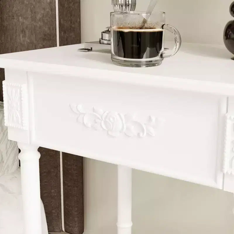 Comodino Elegante con Cassetto e Ripiano Inferiore – Tavolino da Notte Raffinato, Bianco o Nero