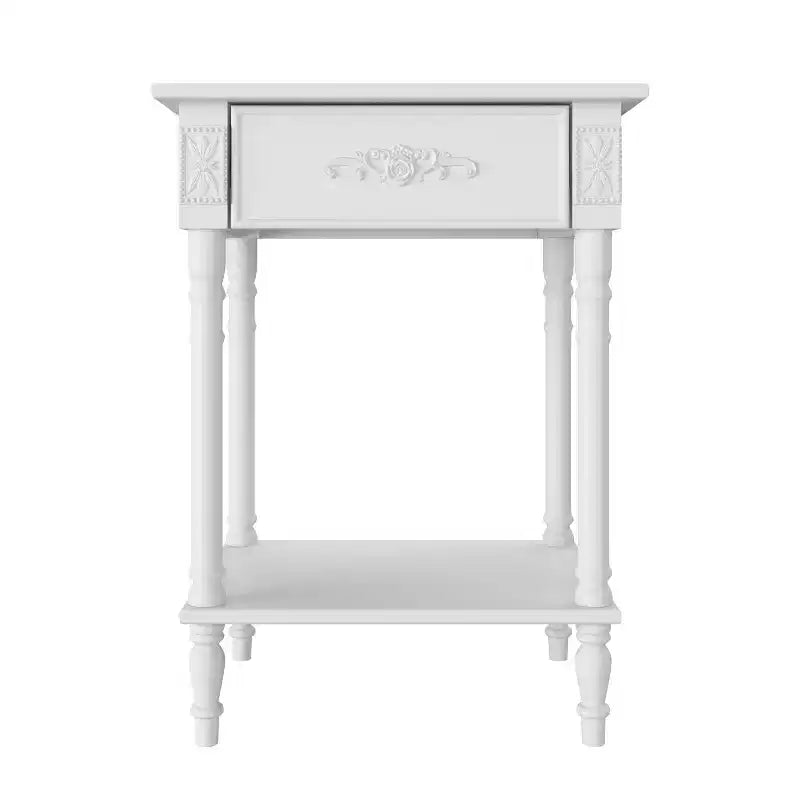 Comodino Elegante con Cassetto e Ripiano Inferiore – Tavolino da Notte Raffinato, Bianco o Nero
