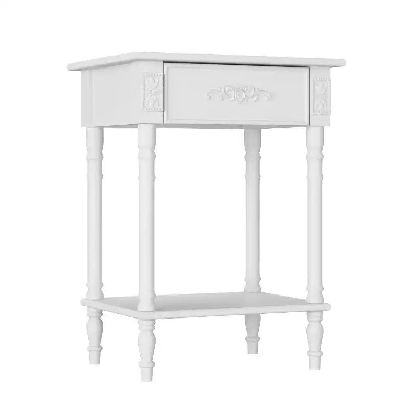 Comodino Elegante con Cassetto e Ripiano Inferiore – Tavolino da Notte Raffinato, Bianco o Nero