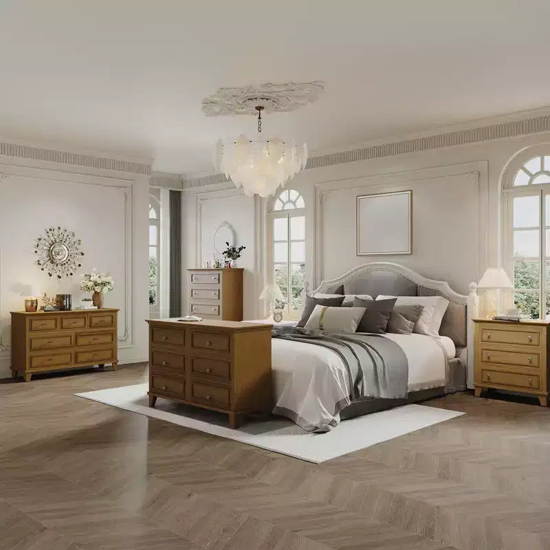 GustoWave Comò a 3/6/7 Cassetti, Mobile Contenitore in Legno con Raffinate Maniglie in Metallo, Comò dal Design Moderno per Camera da Letto, Soggiorno, Ingresso