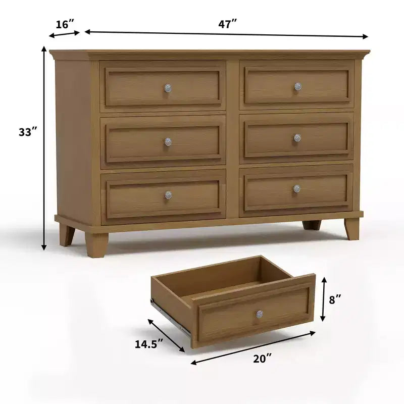 GustoWave Comò a 3/6/7 Cassetti, Mobile Contenitore in Legno con Raffinate Maniglie in Metallo, Comò dal Design Moderno per Camera da Letto, Soggiorno, Ingresso