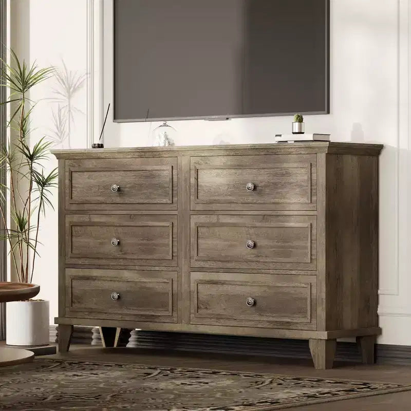 GustoWave Comò a 3/6/7 Cassetti, Mobile Contenitore in Legno con Raffinate Maniglie in Metallo, Comò dal Design Moderno per Camera da Letto, Soggiorno, Ingresso