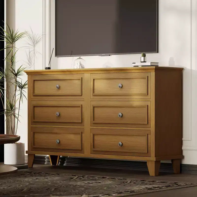 GustoWave Comò a 3/6/7 Cassetti, Mobile Contenitore in Legno con Raffinate Maniglie in Metallo, Comò dal Design Moderno per Camera da Letto, Soggiorno, Ingresso