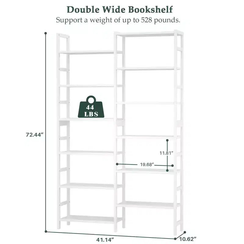 Libreria Besiost 41-In con 12 ripiani a giorno, scaffale portaoggetti in bambù