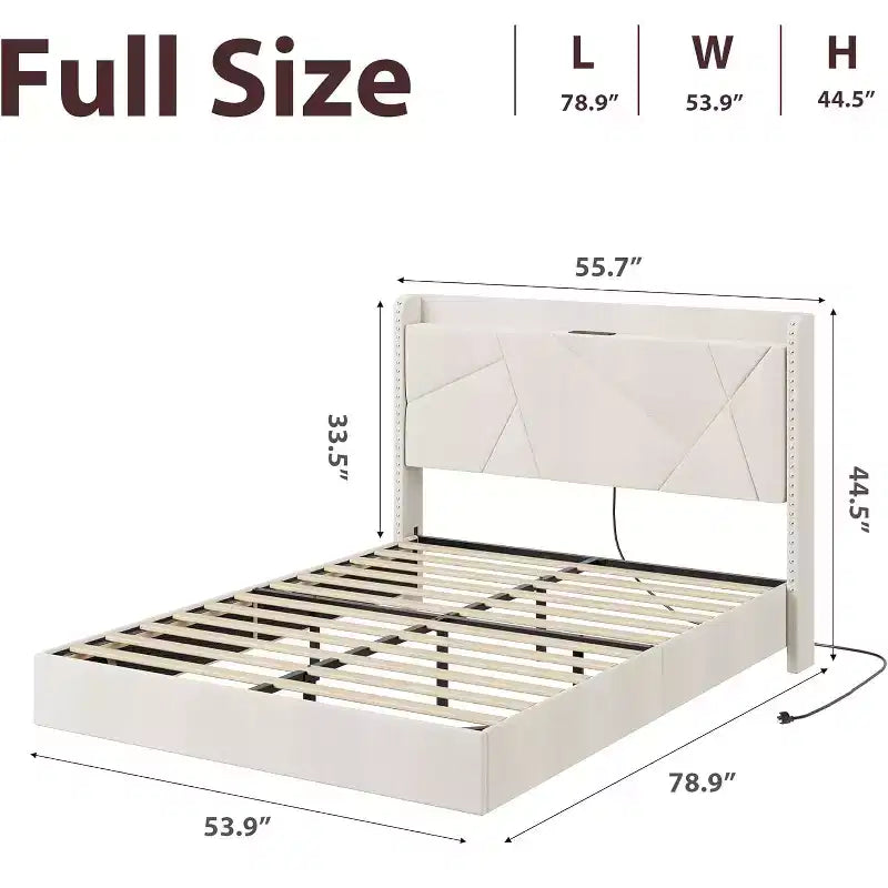 Struttura letto sospesa, Letto a piattaforma imbottito, Testiera e design con bottoni trapuntati, Supporto con doghe in metallo, Non è necessario il box spring