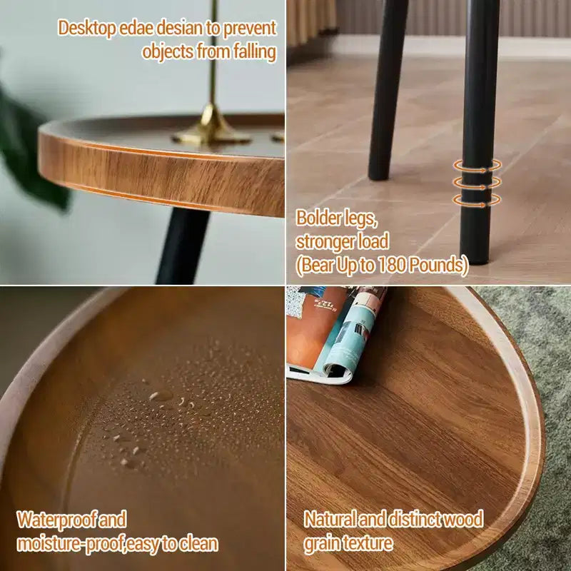 Set di 2 tavolini da caffè moderni, set di tavolini da caffè a incastro da 80 + 48 cm, tavolino da cocktail in legno, tavolino d'appoggio per soggiorno, camera da letto, ufficio
