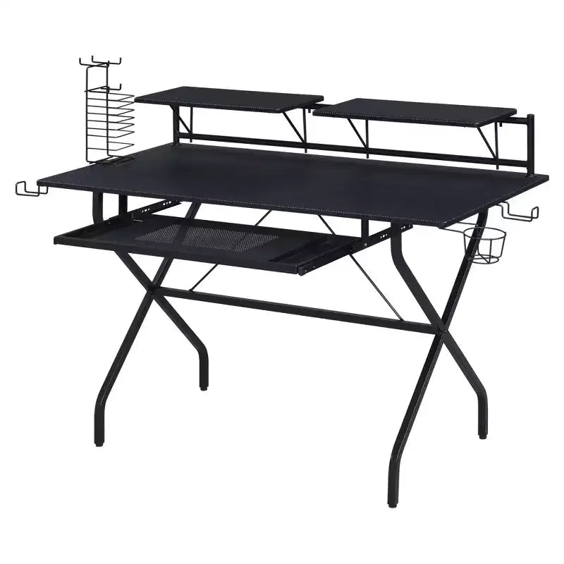HomeStock Scrivanie regolabili in altezza da 45 pollici color nero in acciaio, senza contenitore
