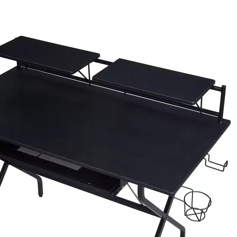 HomeStock Scrivanie regolabili in altezza da 45 pollici color nero in acciaio, senza contenitore